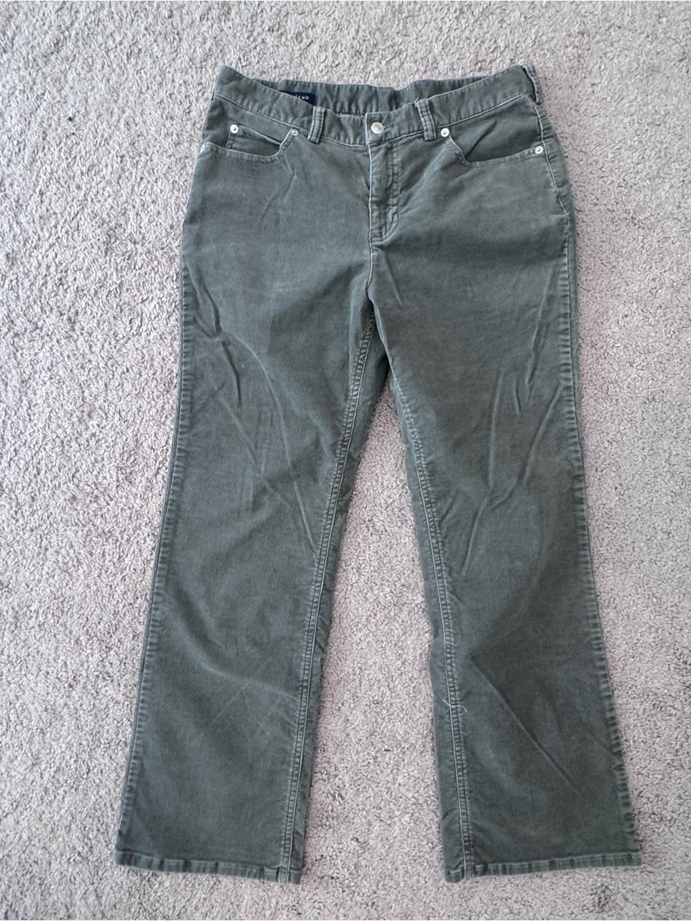 Lands' End Green Corduroy Straight Leg Pants